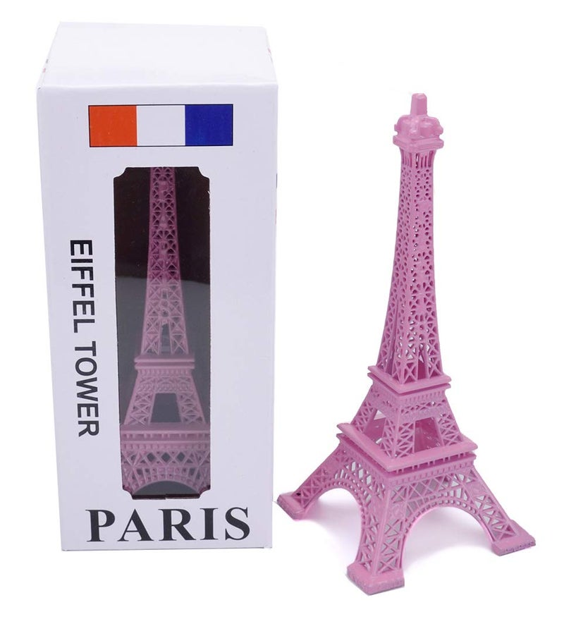ESHATO Pink Metal Eiffel Tower Statue, 7inch Decorative Figurine Replica Stand Holder for Cake Topper Table Decor Gift Party Home Decoration - Image 5